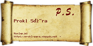 Prokl Sára névjegykártya